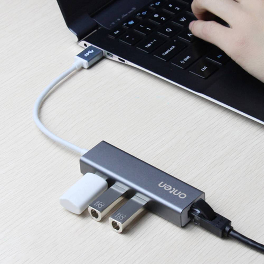 هاب USB 3.0 اونتن مدل U5220 با 3 پورت USB 3.0 و LAN 1000
