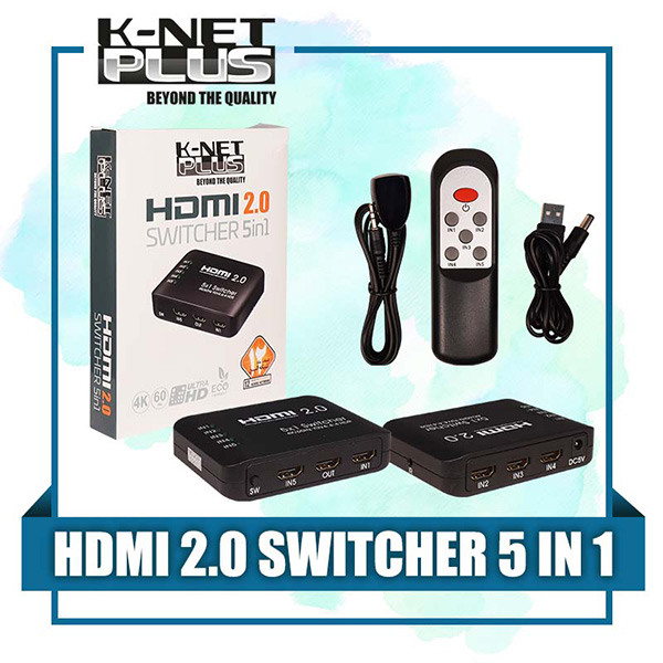 سوئیچ 5 پورت HDMI 2.0 کی نت پلاس مدل KP-SWHD2005