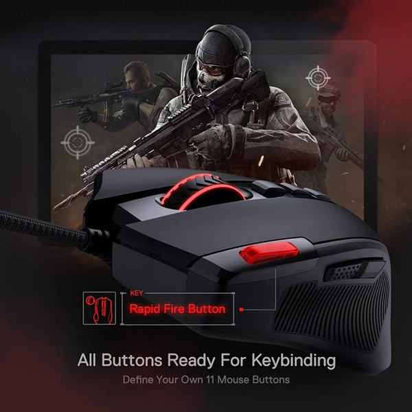 ماوس گیمینگ باسیم ردراگون  Predator M612-RGB مناسب برای بازی‌های شوتر اول شخص (FPS)