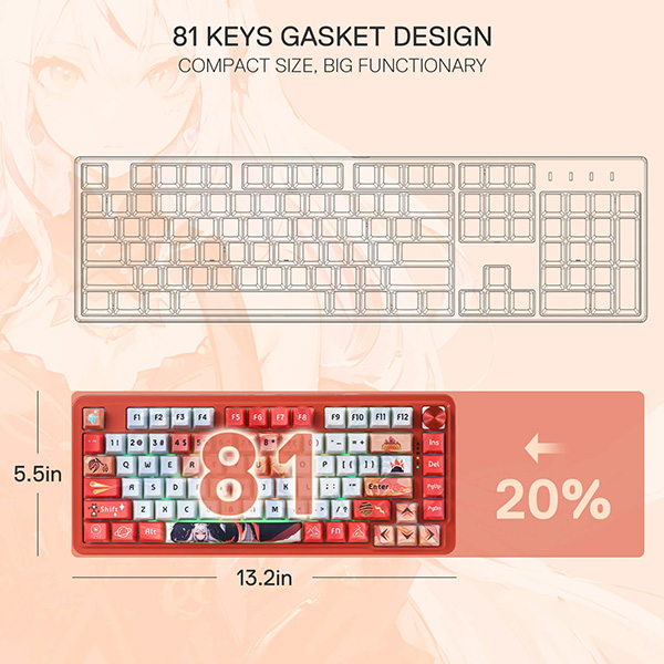 کیبورد باسیم/بی سیم مکانیکال گیمینگ ردراگون مدل Geb K673 AK PRO سوئیچ مشکی