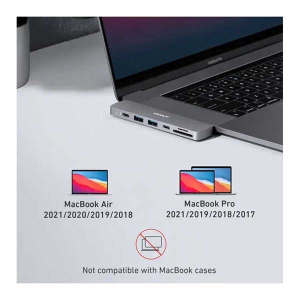 هاب 7 پورت Type-C انکر مدل 547 A8371 با 2 پورت USB 3.0 و 2 پورت USB-C و پورت HDMI و کارت حافظه