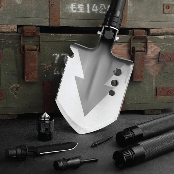 بیل چندکاره گرین لاین مدل MULTI SHOVEL GNMLTSHLBK ابزار 14 در 1، فولاد ضدزنگ 420، سبک و مقاوم، مناسب کمپینگ و سفر