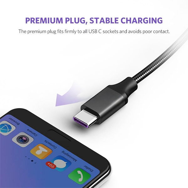 کابل شارژ Type-C یوگرین مدل Super Charger US279-50995 طول 2 متر با جریان 5 آمپر