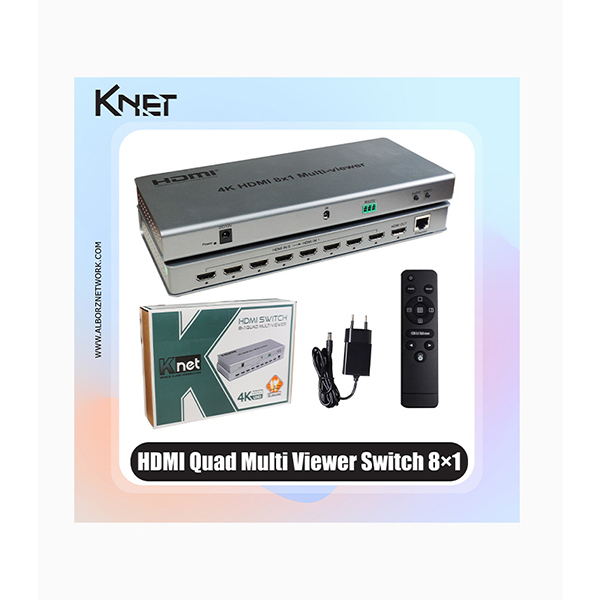 سوئیچ کواد 8 پورت HDMI کی نت مدل K-SWHDQ008