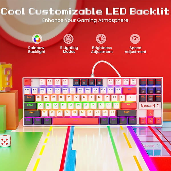کیبورد باسیم گیمینگ ردراگون KUMARA K552 WLR RGB 