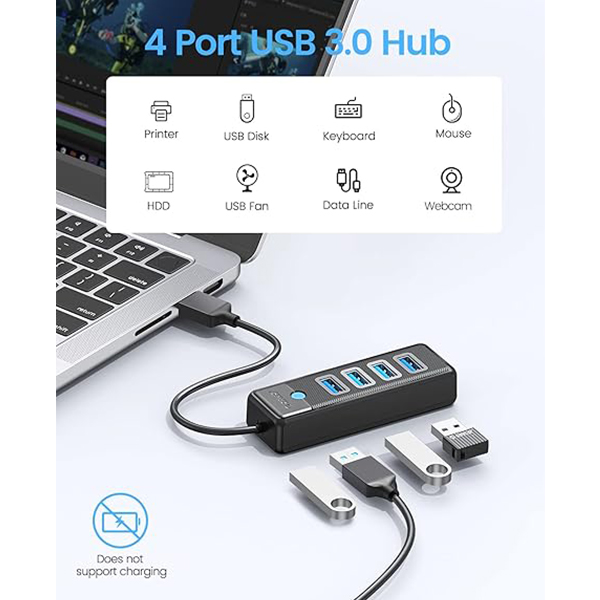 هاب چهار پورت USB3.0 اوریکو مدل PW4U-U3