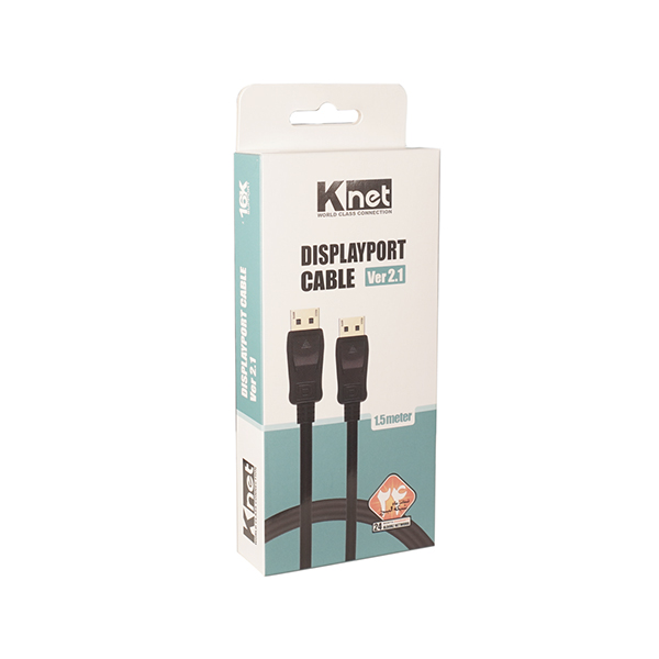 کابل DisplayPort 2.1 رزولوشن 16K کی نت مدل K-CDP21015 طول 1.5 متر