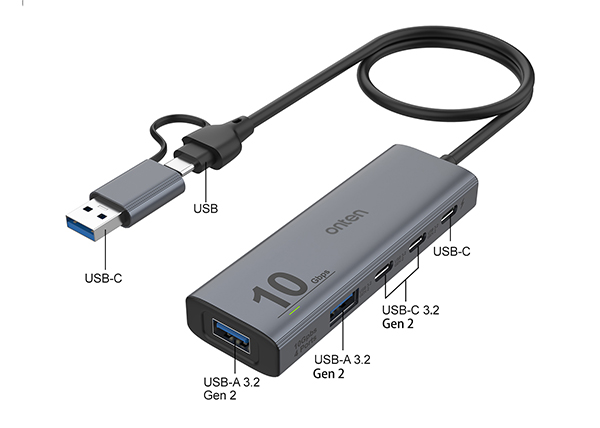 هاب USB-A و Type-C چهار پورت اونتن مدل UCA612