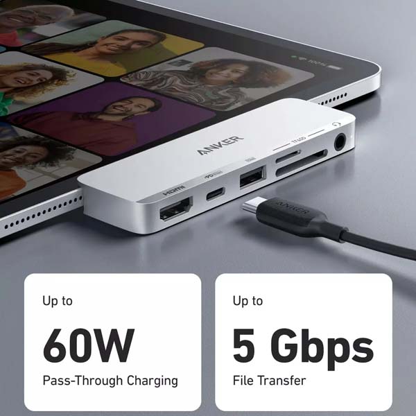 هاب 6 پورت تایپ سی آیپد انکر A8363HA1