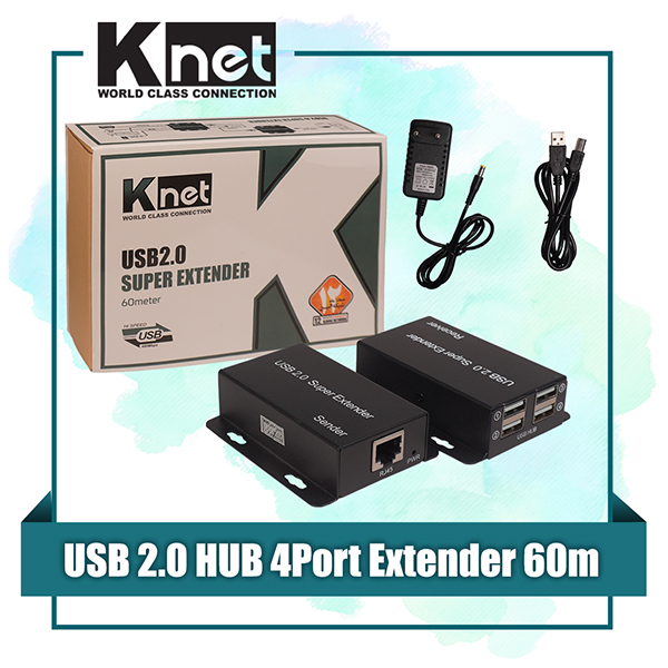 اکستندر 60 متری کی نت مدل K-EXUSB060 دارای 4 خروجی USB