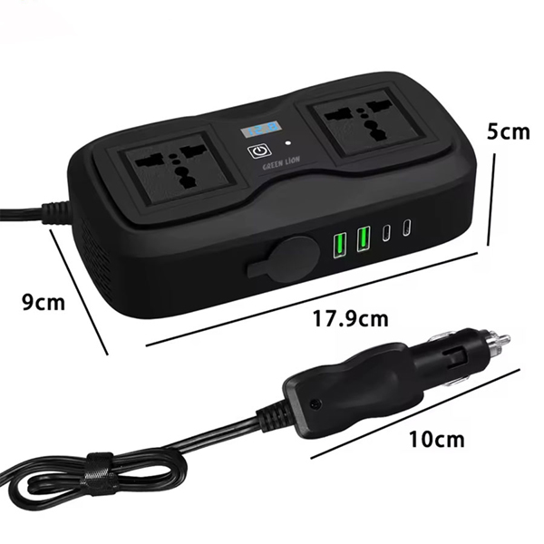 اینورتر و شارژر فندکی ماشین 200 وات گرین لاین Green Lion GC-233 Power Inverter