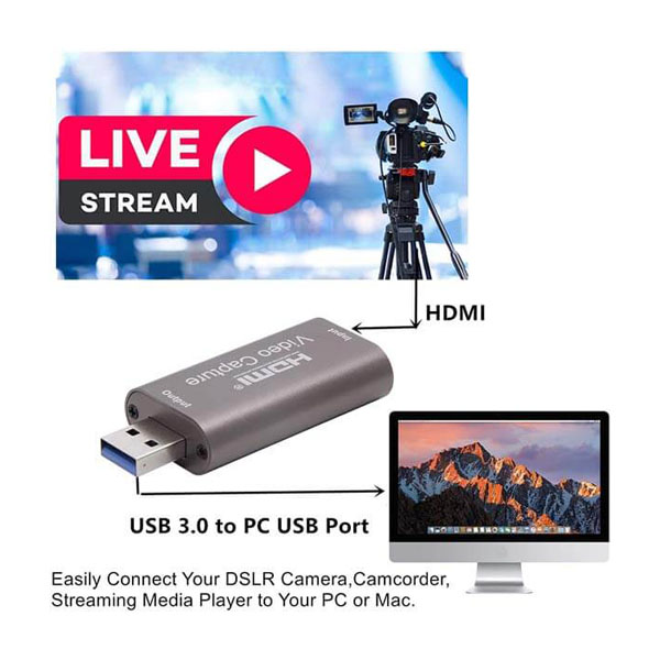 اتصال دوربین به کارت کپچر HDMI با رابط USB 3.0 و به کامپیوتر