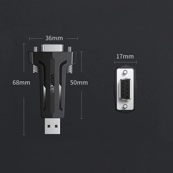 ابعاد مبدل USB به RS232 یوگرین 80111-CM326