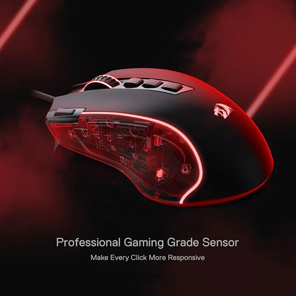 ماوس گیمینگ ردراگون Predator M612-RGB با 11 کلید قابل برنامه‌ریزی برای کنترل حرفه‌ای‌تر