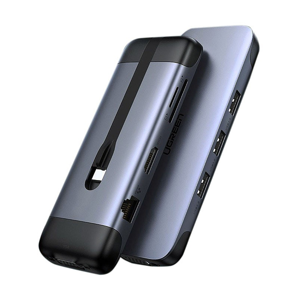 هاب 9 پورت Type C به 3.0 USB با پورت HDMI و VGA و LAN و درگاه کارت حافظه با قابلیت PD یوگرین 70409 CM286