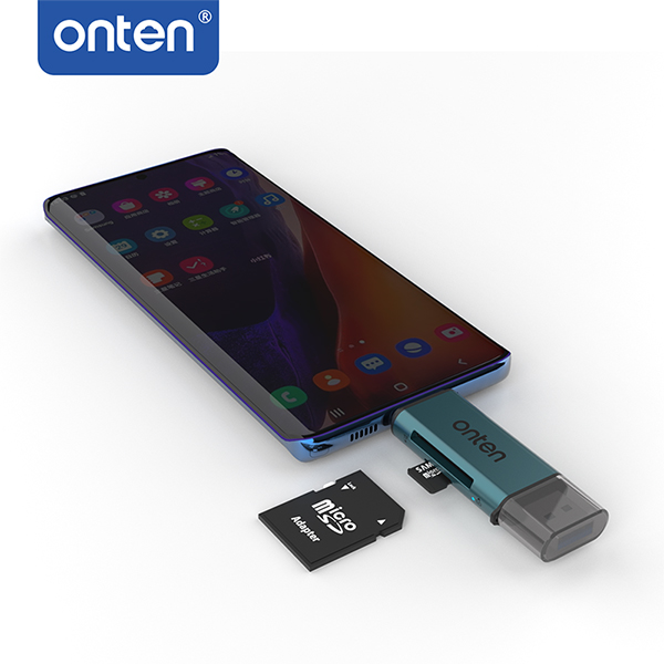 رم ریدر USB-A/USB-C اونتن مدل OTN-CR532 با درگاه حافظه SD و TF