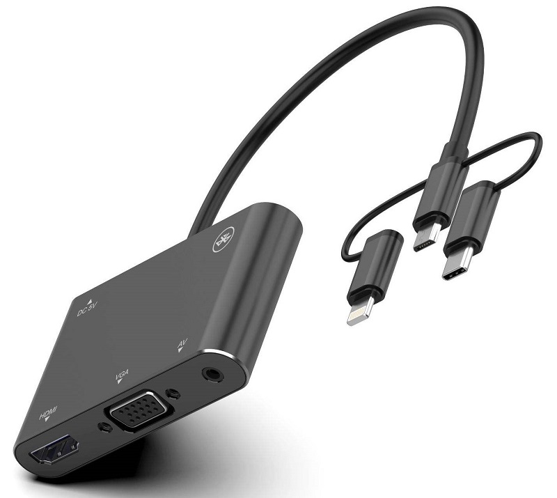 تبدیل Lightning / micro USB / USB-C به VGA / HDMI / AV اونتن مدل 7585B
