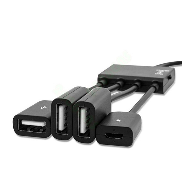 هاب 4 پورت USB-C با 3 پورت USB 2.0 و پورت microUSB با قابلیت OTG
