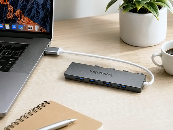خرید هاب 4 پورت USB 3.0 ونتولینک مدل 9013 دارای پورت تامین برق کمکی