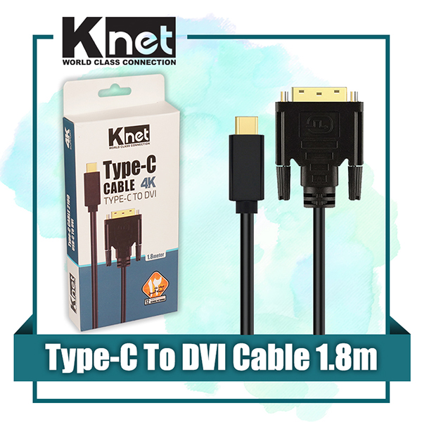 کابل تبدیل Type-C به DVI با رزولوشن 4K کی نت مدل K-CUCMDV18 طول 1.8 متر