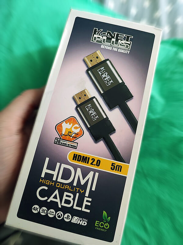 جعبه کابل hdmi ورژن 2 کی نت پلاس با متراژ 5 متر