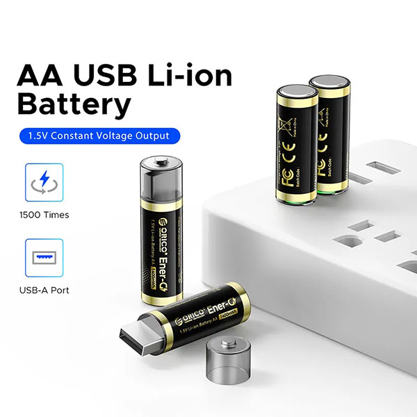 خرید بسته 4 عددی باتری شارژی USB-A قلمی اوریکو مدل EG5A-UN-4PK-BP ظرفیت ۱۴۰۰mWh