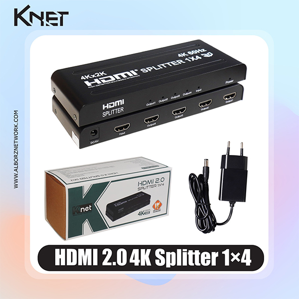 اسپلیتر ۴ پورت HDMI کی نت مدل K-SPHD2004