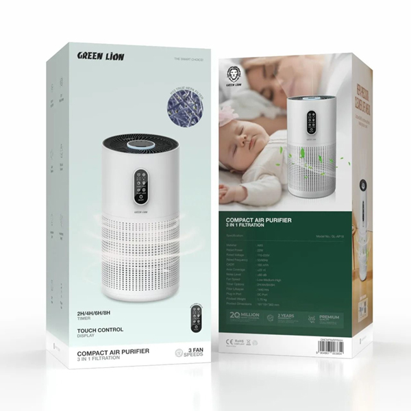 دستگاه تصفیه هوا گرین لاین مدل Green Lion Compact Air Purifier 3 in 1 Filtration 