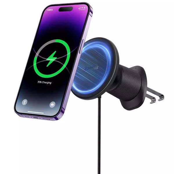 شارژر فندکی فست شارژ ماشین و شارژر وایرلس باسئوس CW01 C40141000111-01