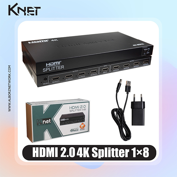 اسپلیتر ۸ پورت HDMI کی نت مدل K-SPHD2008