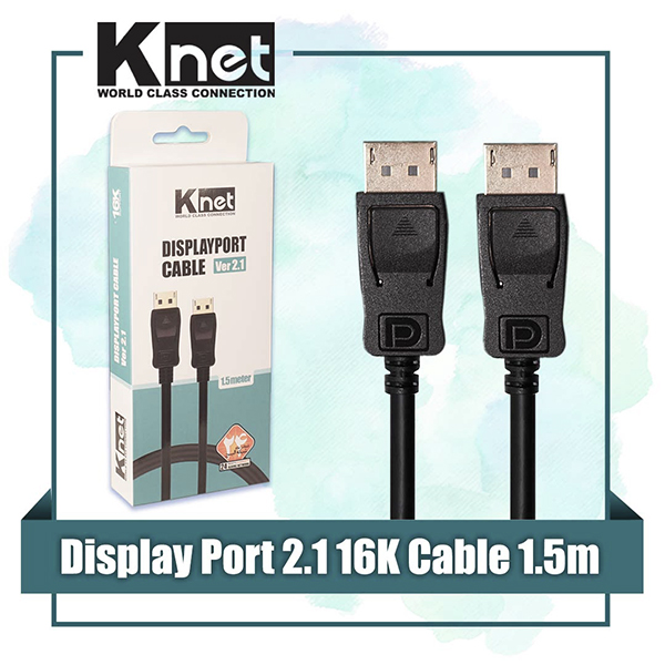 کابل DisplayPort 2.1 رزولوشن 16K کی نت مدل K-CDP21015 طول 1.5 متر