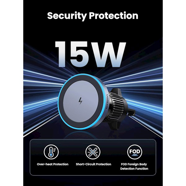 پایه نگهدارنده و شارژر وایرلس مگنتی 15W یوگرین مدل W525-35029