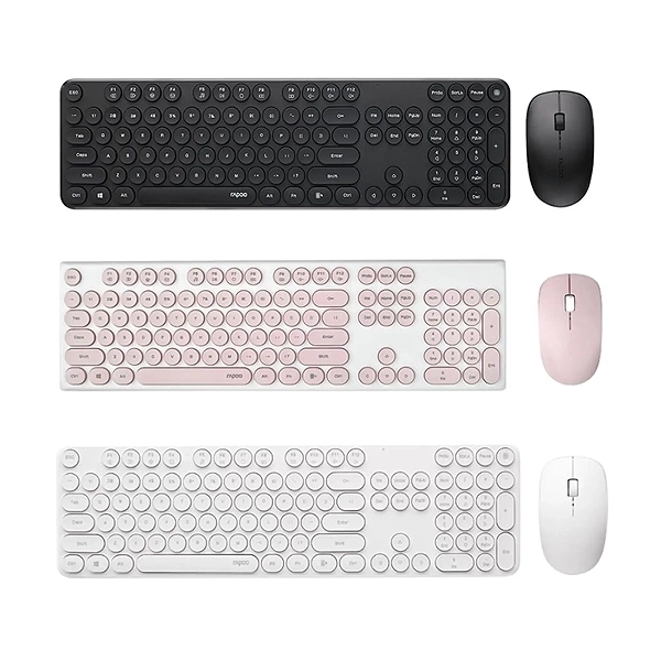 کیبورد و ماوس رپو X260S در 3 رنگ مشکی، صورتی و سفید