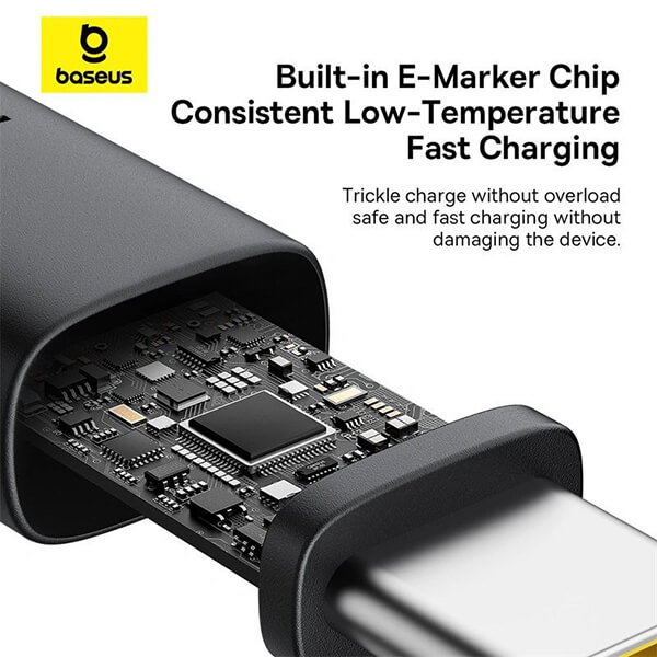 کابل شارژ Type-C باسئوس مدل Dura P10377803U01-02 طول 2 متر (100 وات)