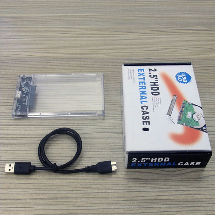 بسته بندی باکس هارد دیسک 2.5 اینچ USB 3.0 شیشه ای