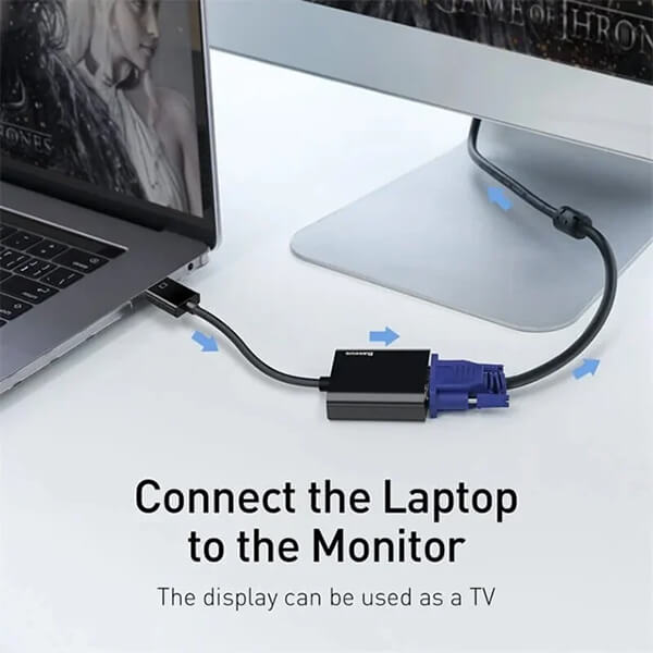 تبدیل HDMI به VGA باسئوس مدل CAHUB-AH01