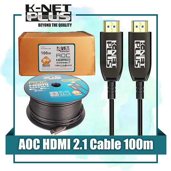 کابل HDMI 2.1 فیبر نوری کی نت پلاس طول 100 متر