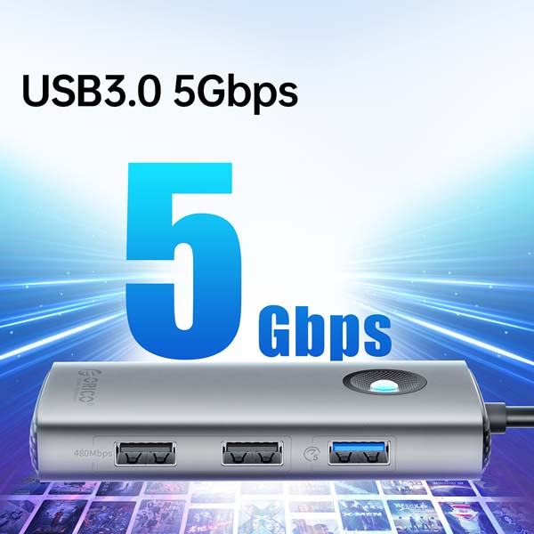 هاب 6 پورت USB-C اوریکو مدل PW11-6PR