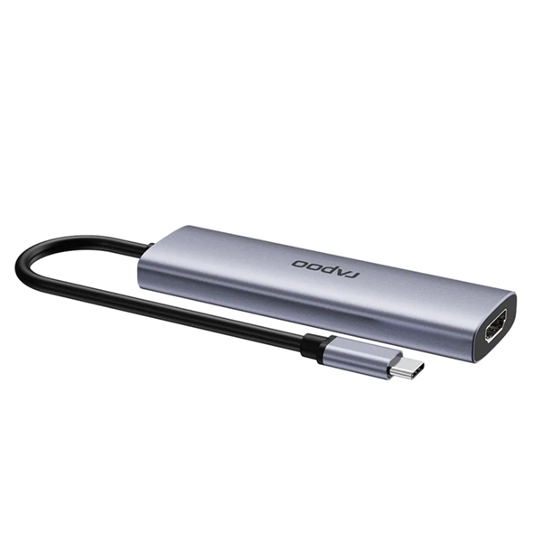 تبدیل پورت و اتصال رپو مدل XD51 تایپ سی به اچ دی ام آی + PD+USB3+Usb-C رنگ خاکستری