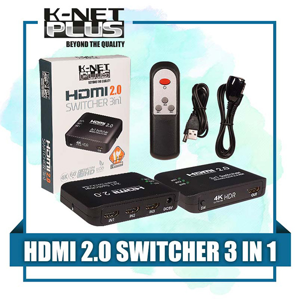 سوئیچ 3 پورت HDMI 2.0 کی نت پلاس مدل KP-SWHD2003