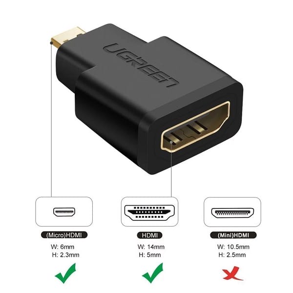 تبدیل Micro HDMI به HDMI یوگرین مدل 20106 با رزولوشن 1080P