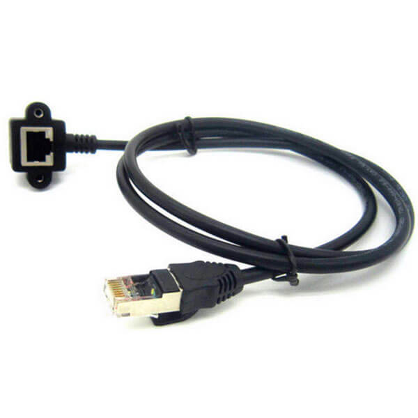 کابل افزایش طول شبکه CAT5 پنلی زاویه سوکت مادگی 90 درجه طول 1 متر