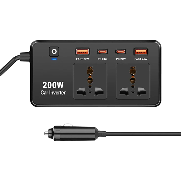 اینورتر فندکی خودرو 200 وات گرین لاین مدل GC-200 GNGC200CINBK