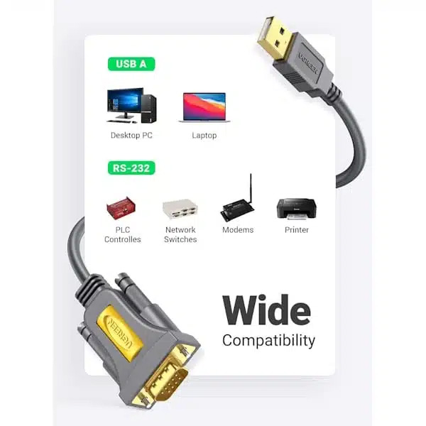 کابل تبدیل USB به سریال RS232 یوگرین مدل CR104-20210 طول 1 متر