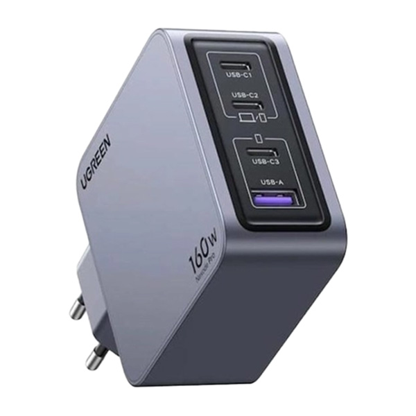 شارژر دیواری 160 وات یوگرین مدل X763-25877 با 1 خروجی USB-A و 3 خروجی USB-C