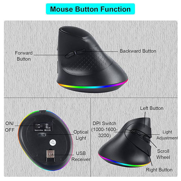 دکمه ها و کلیدهای ماوس بلوتوثی قابل شارژ JSY-14