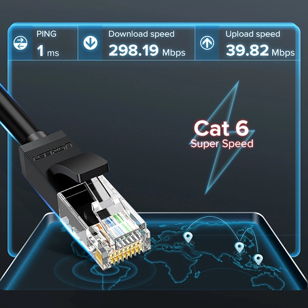 خرید کابل شبکه پچ کورد UTP CAT6 یوگرین NW102-11207 طول 15 متر