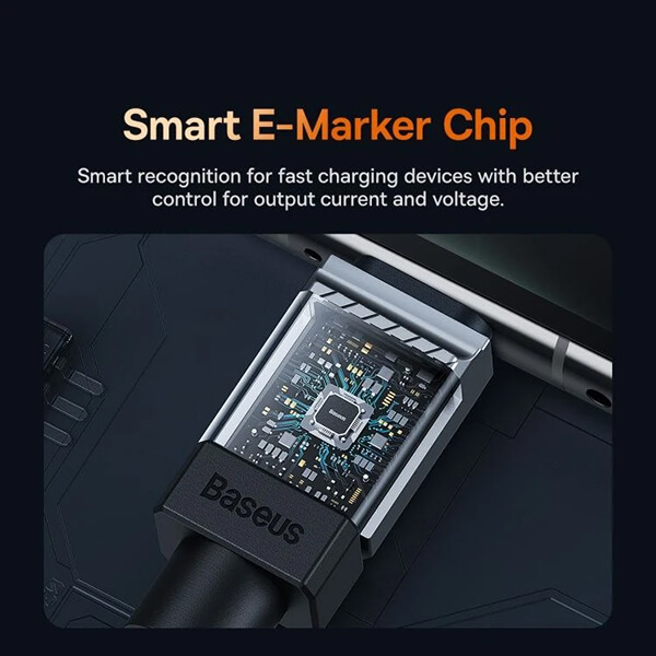 کابل سوپر فست شارژ Type-C باسئوس مدل CoolPlay CAKW000701 طول 2 متر (100 وات)