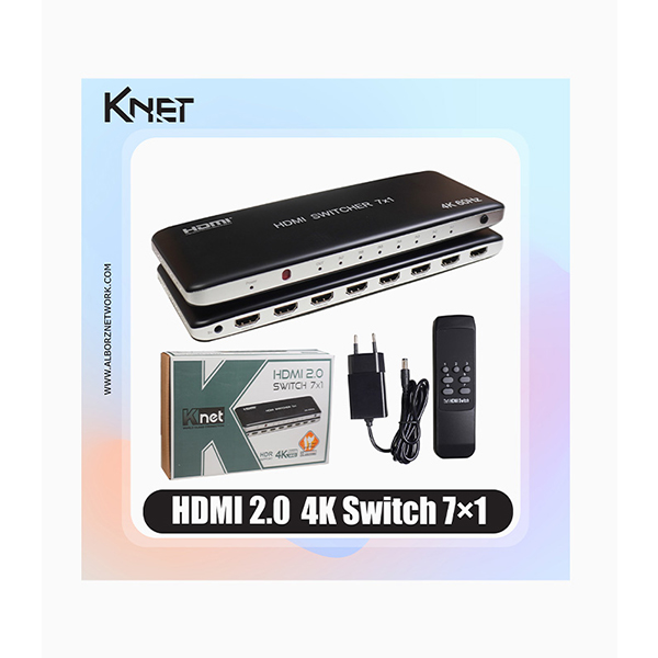 سوئیچ 7 پورت HDMI کی نت مدل K-SWHD2007 با ریموت کنترل