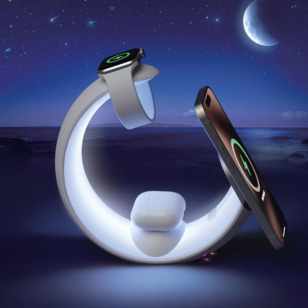 شارژر وایرلس گرین لاین مدل CH.W green moon charge 4 in 1